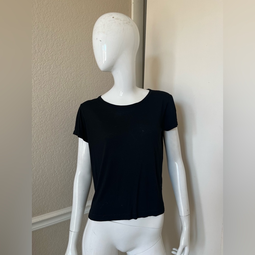 HELMUT LANG NEW! Black 100% Viscose Jersey Short Sleeve T-Shirt Sz M #HLW52343
